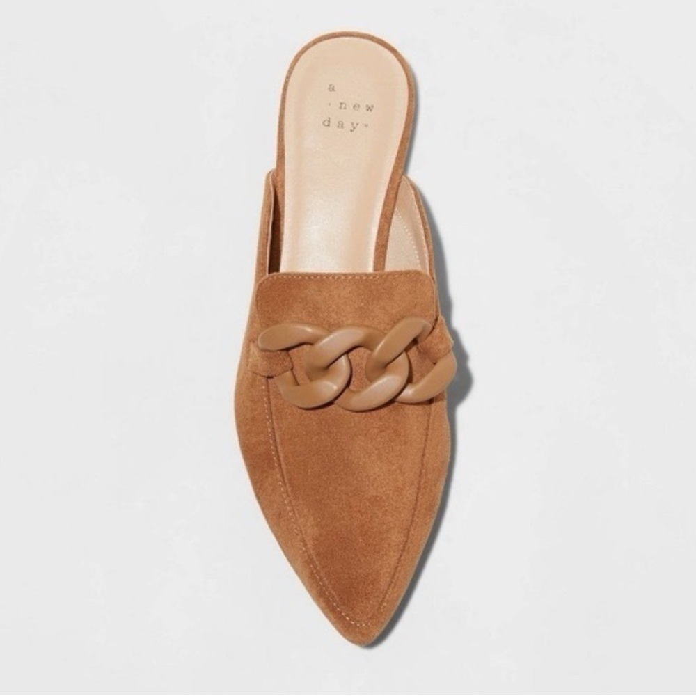 A New Day Tan Chain Detail Mules